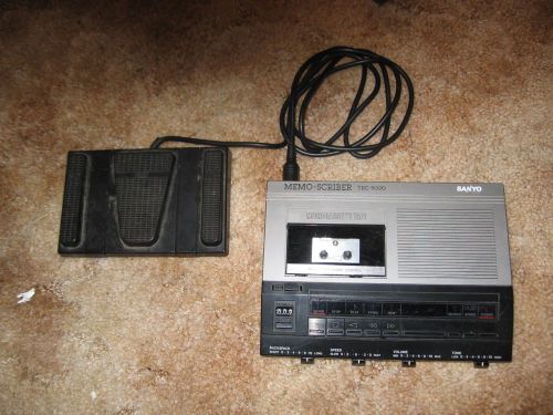 SANYO MICROCASSETTE TRANSCRIBER TRC-5020 W/ FS-54 3 BUTTON FOOT PEDAL NO POWER!