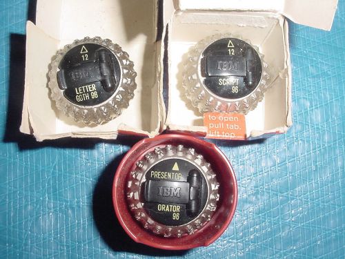 Lot (3) IBM Selectric III  Letter, Script, Orator,  Head Characters Typeball