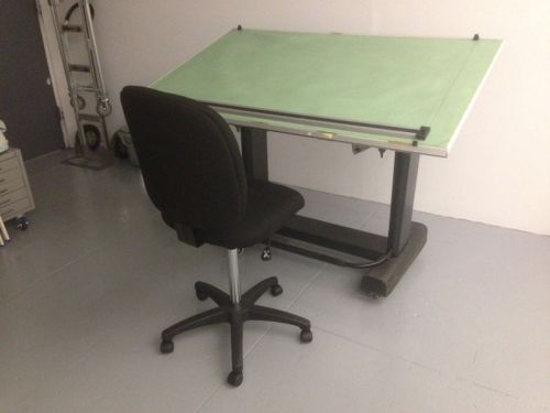 Industrial Drafting Table and Chair