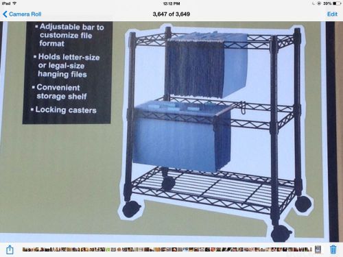 2 tier rolling file adjustable mobility cart mobile office organizer storage for sale