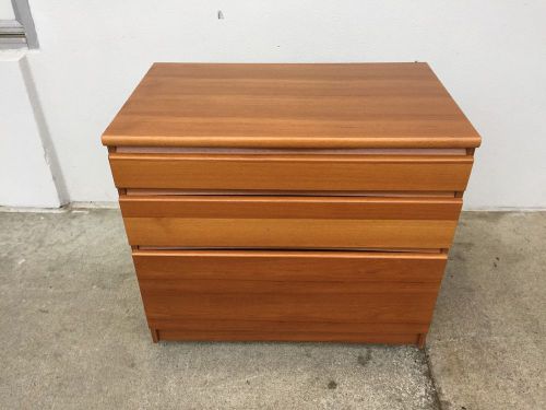 Beautiful Danish Modern Teak &amp; Pressboard File Cabinet W/ 3 Drawers L@@K