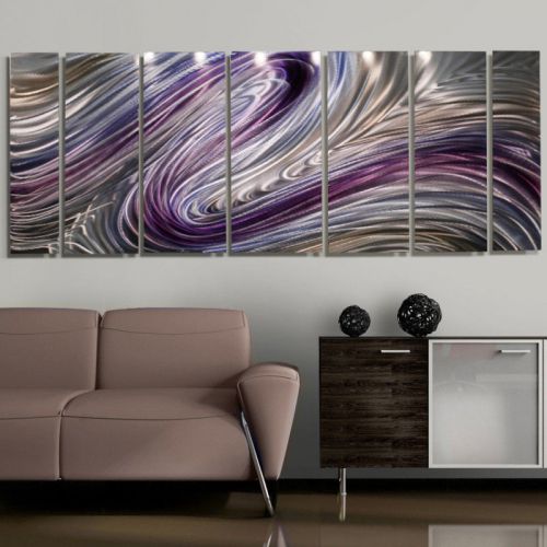 Abstract Purple Metal Painting Art Decor &#034;Wild Imagination&#034; By Jon Allen