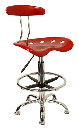 Adjustable Drafting Stool with Chrome Base on Floor Glides [ID 3064605]