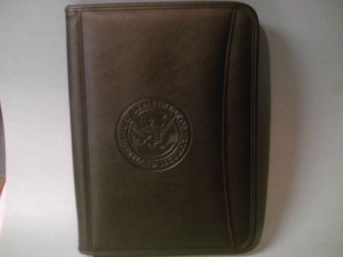 Leeds Padfolio #0600-10 Black Durahyde Embossed w/ U S Dept. Homeland Security