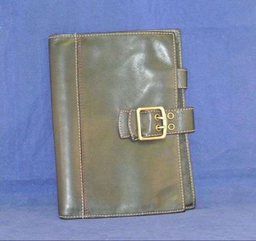 Classic leather franklin covey wire-bound planner cover - black for sale