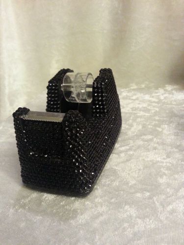 Black Rhinestone Crystal Bling Embellished Medium Office Tape Dispenser