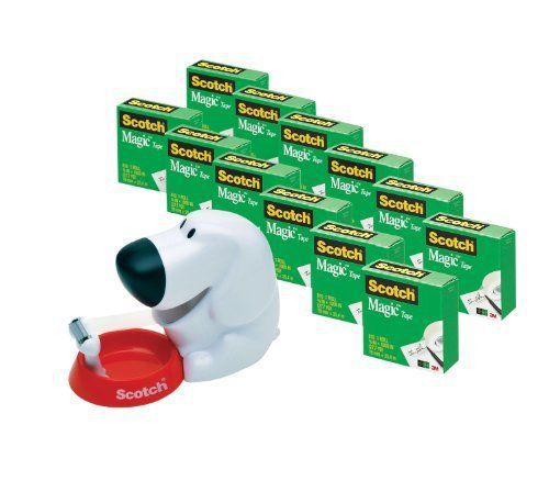 Scotch Magic Tape Dog Dispenser Value Pack - Holds Total 1 (810k12c31dog)