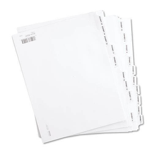 80000 Series Side Tab Legal Index Divider Set, Printed &#034;Exhibit 1&#034;- &#034;Exhibit 20&#034;