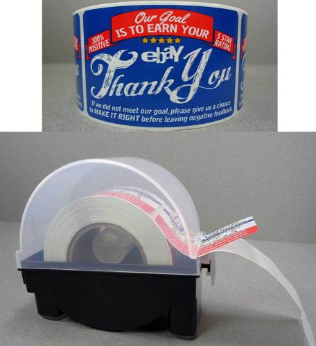 250 ebay shipping labels thank you for your purchase stickers &amp; label dispenser for sale