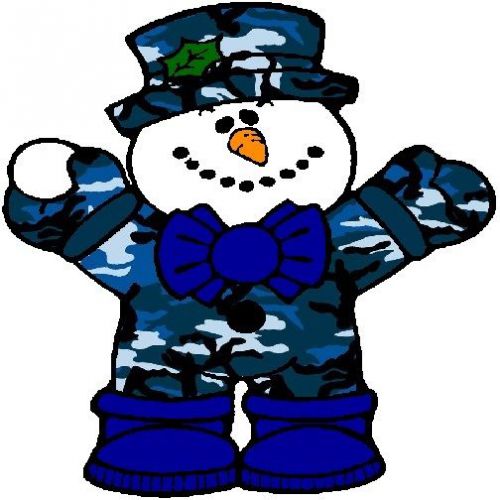 30 Custom Blue Camo Snowman Personalized Address Labels