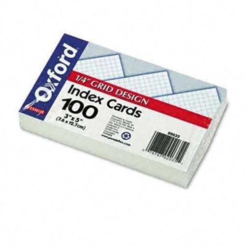 Oxford(R) Grid Index Cards, 3in. x 5in., Pack Of 100