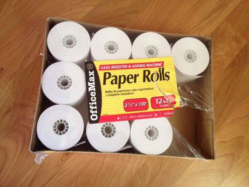 OFFICEMAX  10 Paper Calculator/Cash Register/Adding Machine Rolls 2 1/4&#034; X 130&#039;