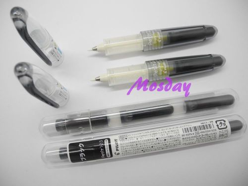 2Pcs Pilot Petit2 SNP-15M Mini Medium Nib Sign Pen+ 6 Cartridges, BLACK