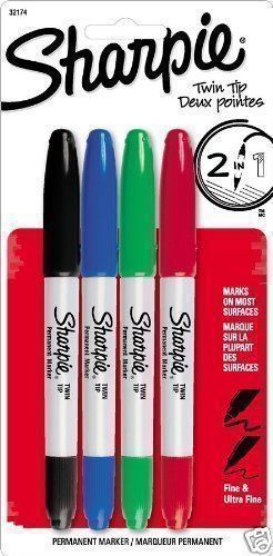 NEW 2 4 Pks 8 Sharpie Asstd Twin Tip Fine &amp; Ultra Point Permanent Markers 32174