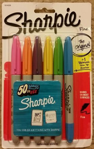 Sharpie fine point permanent markers, multple colors 6 count school office for sale