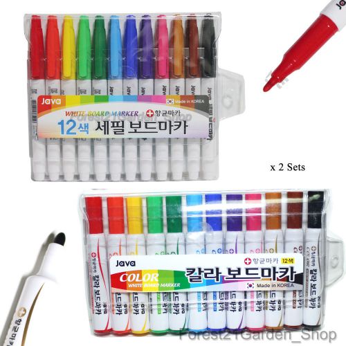 x 2 Java White Board Marker with extra-fine Nip, Color Board Maker - 2 Sets+1pcs