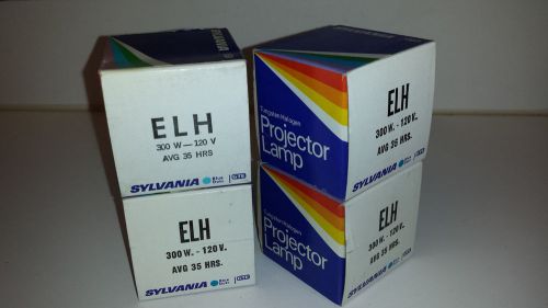 All 4 SHOWN Sylvania Tungsten Halogen ELH 120V 300W Projector Lamp Light Bulb