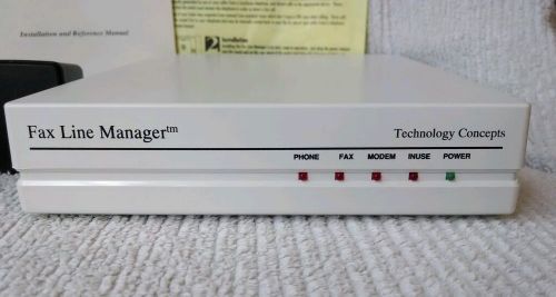 Fax Line Manager FLM 203 Technology Concepts 5 Ports Modem Phone, Ans Machine