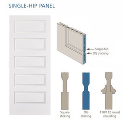 Custom carved 4 panel traditional single hip raised primed solid core wood doors for sale