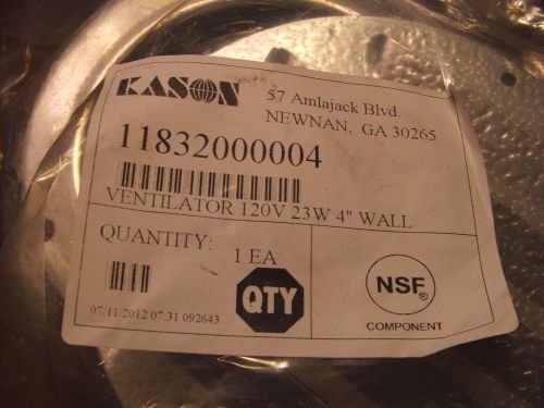 KASON 1832 VENTILATOR 120 VOLT 23 WATT 4&#034; WALL 6&#034; PLATE (PRESSURE RELIEF PORT)