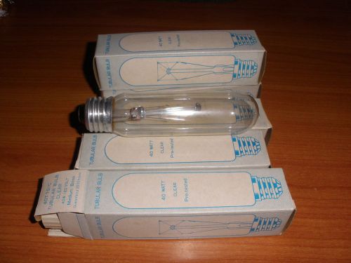 Tubular 40T10C 40-Watt Incandescent 120V Tubular Bulb, Clear - Lot of 5