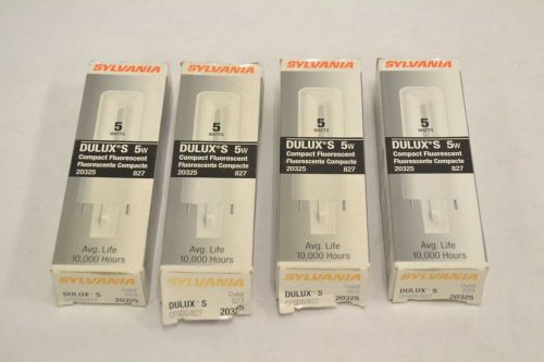 LOT 4 NEW SYLVANIA 20325 DULUX S COMPACT FLUORESCENT BLUB 5W WATTS B318611