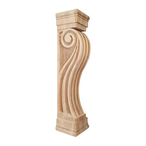 Fluted Wood Fireplace / Mantel Corbel-  8&#034; x 8&#034; x 36&#034;