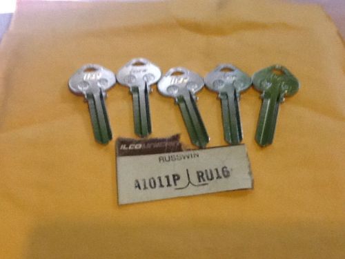 A LOT OF 5 ILCO UNICAN A1011P RU16 RUSSWIN CABINET CHROME  KEY BLANKS   BLANK