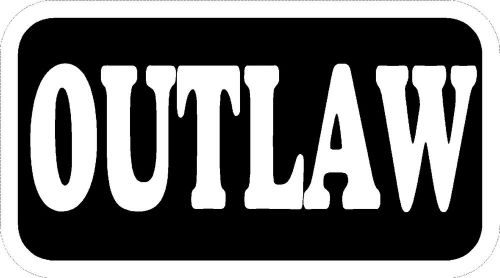 OUTLAW  hard hat toolbox biker helmet motorcycke  1&#034;X 3&#034; sticker decal black