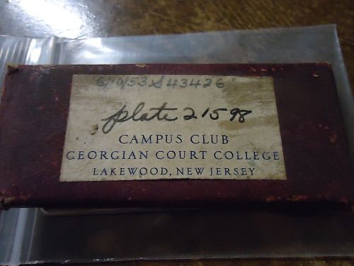 Vintage Campus Club Georgian Court College Lakewood, NJ Printing Press Plate