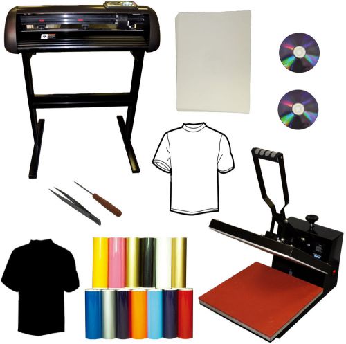 24&#034; 1000g Vinyl Cutter Plotter,15x15 Heat Transfer Press,PU Vinyl,Transfer Paper