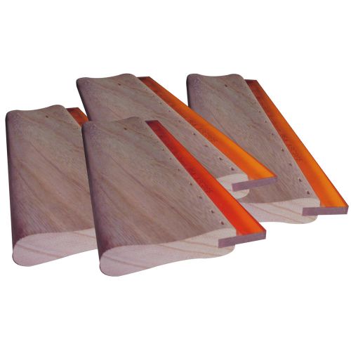 4 pcs 9.4&#034; 24cm Squeegees Ink Scraper Wooden 65 / 75 Durometers