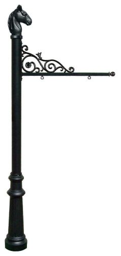 Prestige Real Estate Sign System with Horse Head &amp; Fluted Base in Black 801-BLK