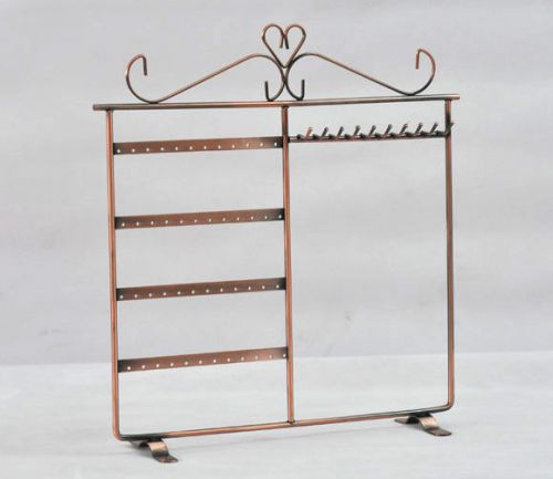 2pc alloy jewelery display stand holder rectangular copper tone 34x32x8.5cm for sale