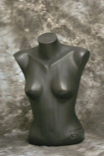 33&#034;24&#034;32&#034; FEMALE 1/2 TORSO MANNEQUIN BLACK #5010