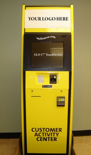 KIOSK MACHINE WITH 17&#034; TOUCHSCREEN, COMPUTER (XP S/W), BILL CHANGER, CARD MEDIA