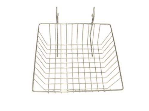 New case of 6 slatwall or grid basket 12&#034;x12&#034;x4&#034; white for sale