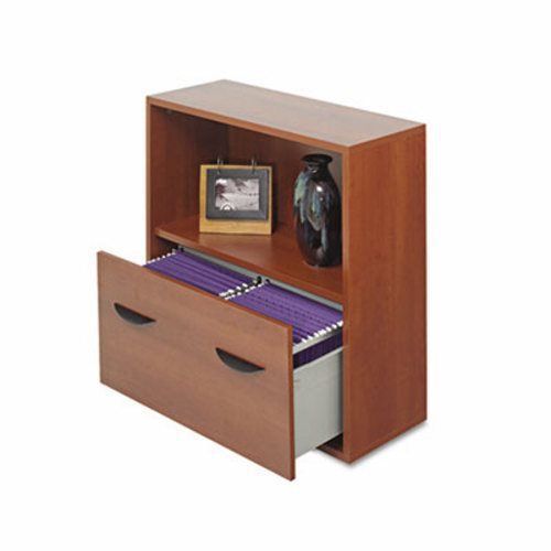 Safco Apres File Drawer Cabinet With Shelf, 30w x 12d x 30h, Cherry (SAF9445CY)