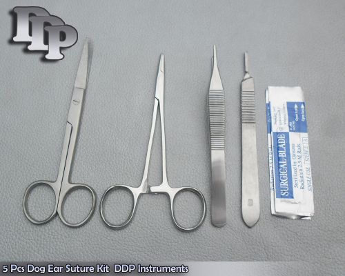 5 Piece Dog Ear Suture Kit Dental Veterinary DDP Instruments