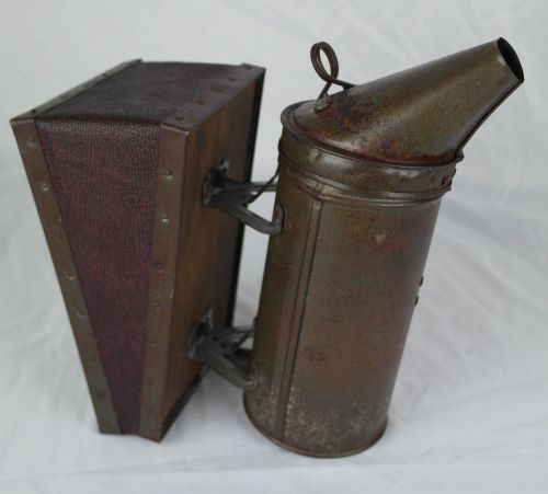 Vintage Bee Hive Smoker - Beekeeping Metal &amp; Leather, Nice Patina