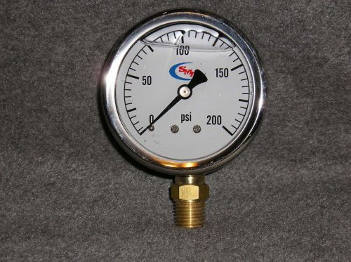 0-200 LIQUID FILLED PRESSURE GAUGE AIR WATER HYDRAULIC