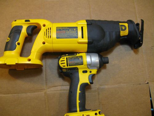 Dewalt 18V Combo, DW938 Variable Speed Recip Saw, DC825 1/4&#034; Impact Driver