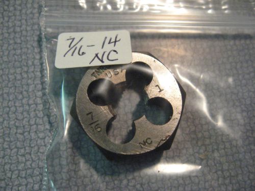 NEW American USA Made 1&#034; Hex Die, Threadit 7/16&#034;-14NC 7/16&#034;-14 NC