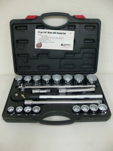 Performance Tool (W34904) 21 Piece 3/4&#034; Drive SAE Large Socket Set 7/8&#034;-2&#034;