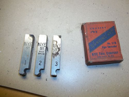 NYE Tool Co. No. 51B Pipe Threader Chasers lot of 3