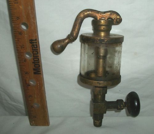 Large vintage brass hit miss engine drip oiler cup steam pressure valve handle for sale