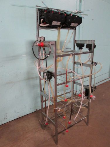 H.d. commercial soda &#034;bags-in-the box&#034; rack w/10 pumps, regulator &amp; gauges for sale