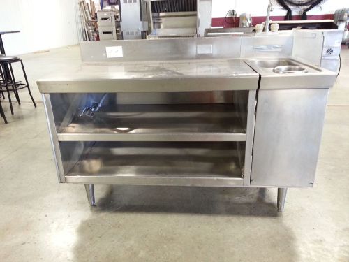 60&#034; stainless steel worktop table with sink 2 43&#034; undershelves shelf backsplash for sale