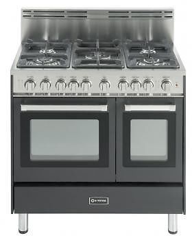 Verona 36&#034; Gas Range with Double Oven - Matte Black ~