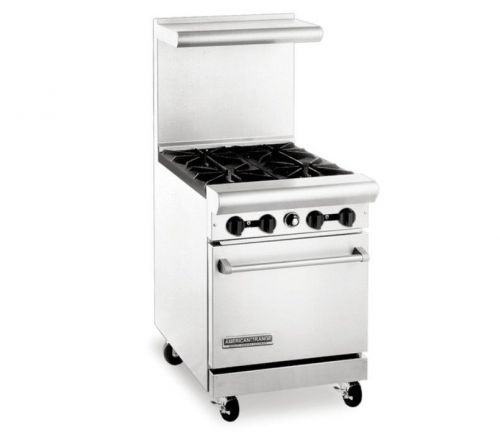 AMERICAN RANGE 24&#034;  4 BURNER COMMERCIAL GAS RANGE W/ OVEN AR-4